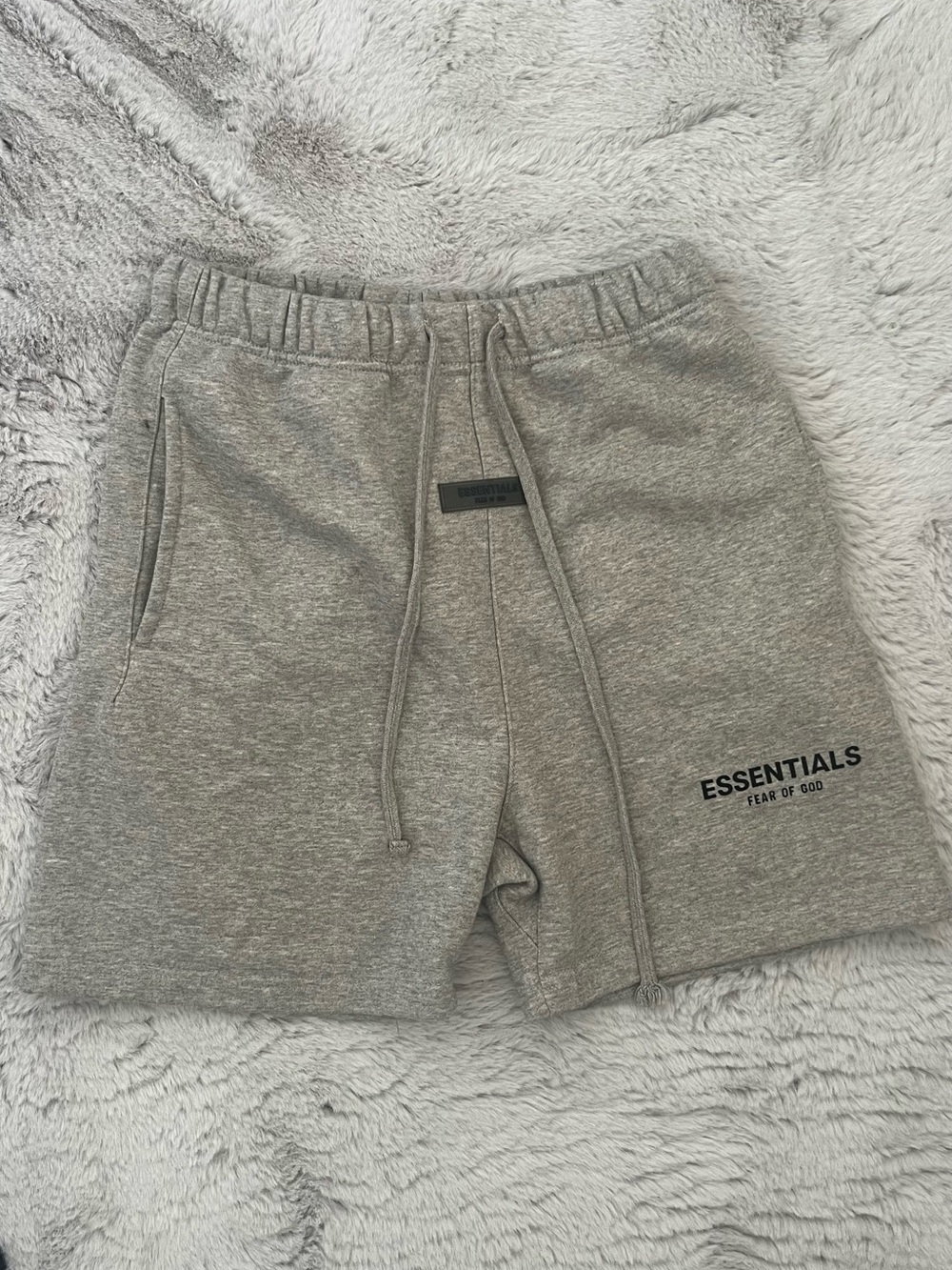 ESSENTIALS Men's Light Gray Fleece Athletic Shorts